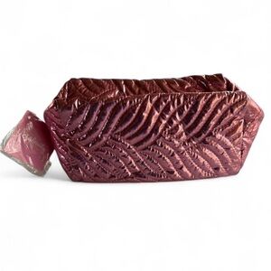 Ulta Beauty pink metallic quilted makeup bag,